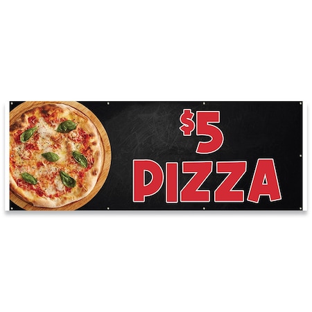 $5 Pizza Banner Concession Stand Food Truck Single Sided
